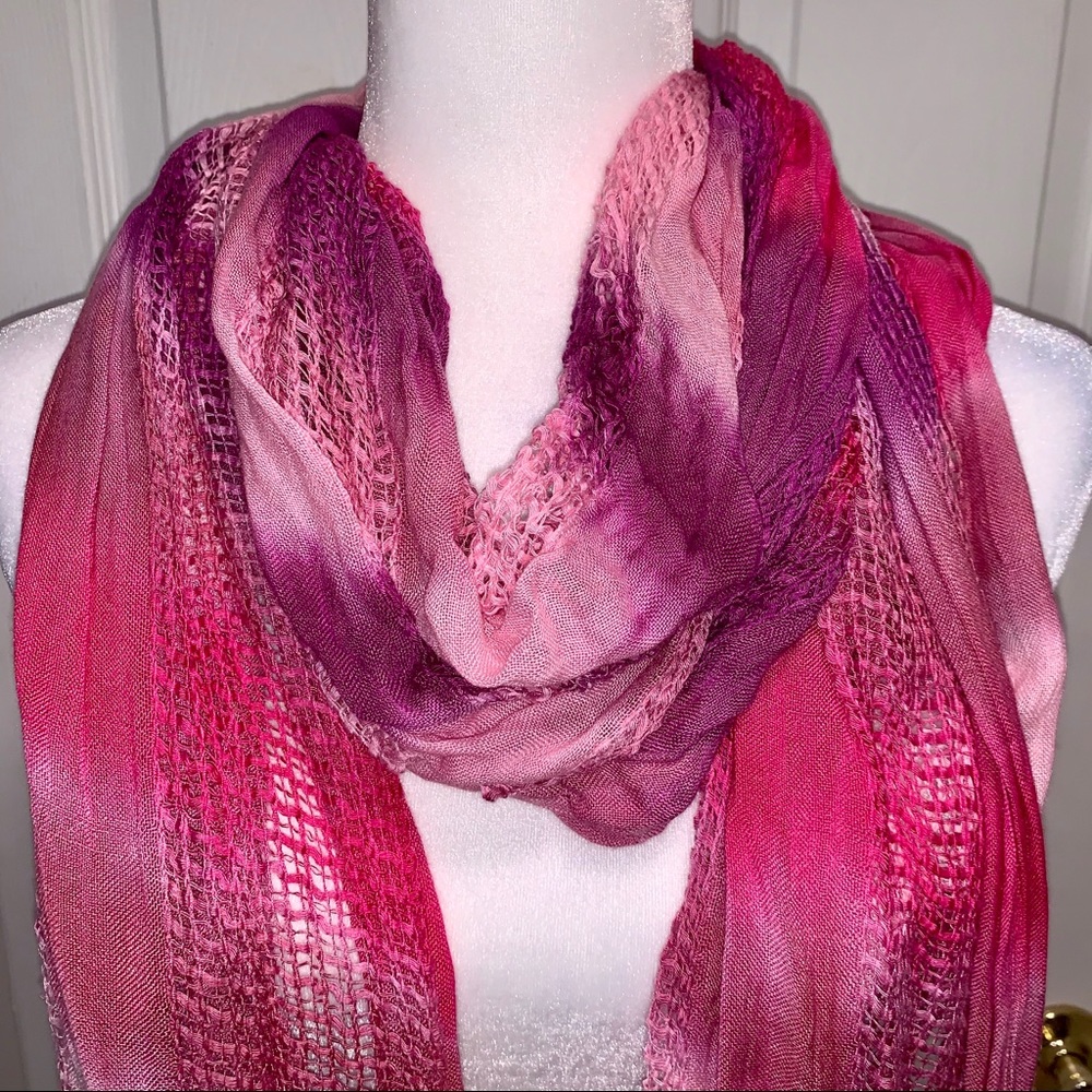 Boho Open Weave Tie Dye Scarf